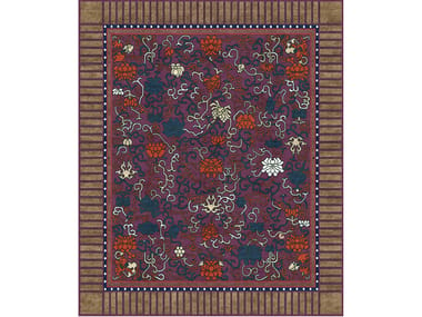 Rectangular handmade rug LINDGERING GARDEN PURPLE