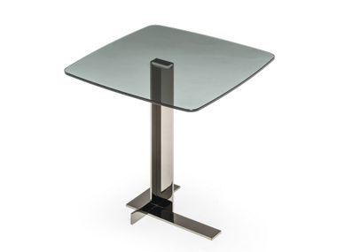Square glass side table LITH Arketipo