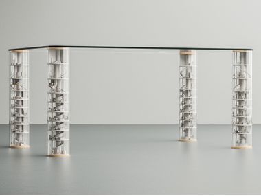 Rectangular glass dining table TOKYO SKY LO Contemporary