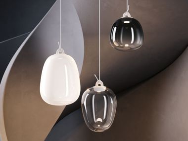 LED blown glass pendant lamp OBLÒ LODES