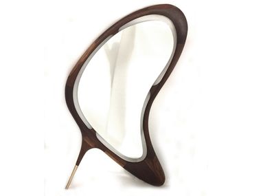 Freestanding framed walnut mirror LOVE ME DO Agrippa