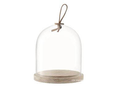 Blown glass food cover with ash top - Ø 15 cm IVALO DOME & ASH BASE LSA