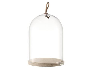 Blown glass food cover with ash top - Ø 22 cm IVALO DOME & ASH BASE LSA
