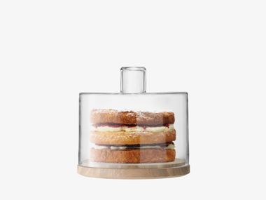 Blown glass food cover with ash top - Ø25cm LOTTA CAKE/CHEESE DOME & ASH BASE LSA