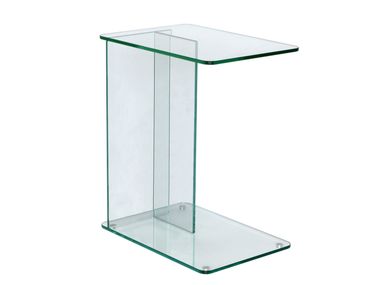 Rectangular tempered glass side table LUCENT Case