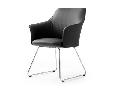 Sled base chair with armrests LX671 LEOLUX LX
