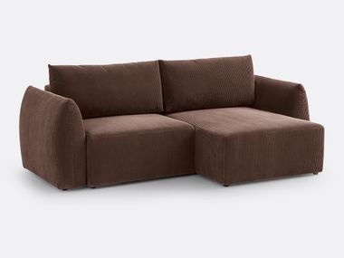 Velvet sofa bed with chaise longue EDITH La Redoute