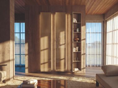 Swivel floating bookcase 36E8 TWIST Lago