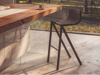 High fabric stool with padded seat MEZZ'ARIA Lago