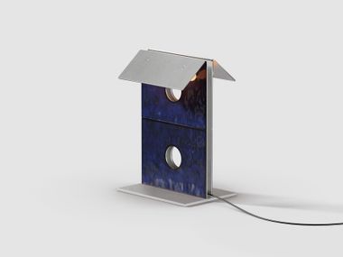Aluminum and enameled copper tiles table lamp BOLDA ATELIER 05 Lambert & Fils