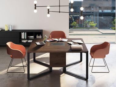 Square meeting table with cable management I-MEET Las Mobili