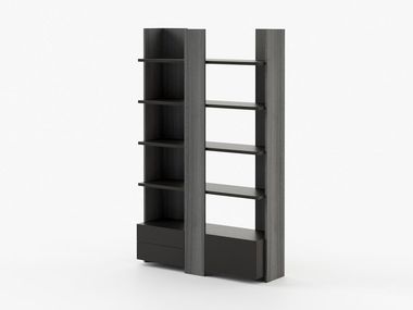 Open freestanding oak bookcase BIEL Laskasas