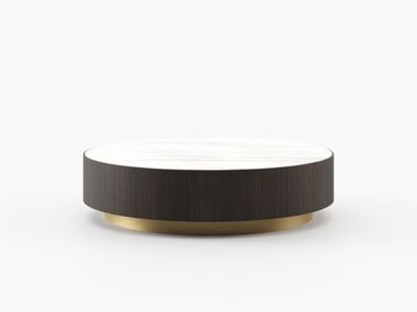Mesa de centro baixa de café redonda de mármore GOLD Laskasas