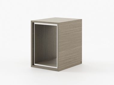 Wooden high side table with integrated magazine rack NILO Laskasas