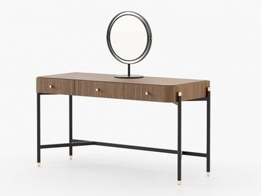 Stainless steel and wood dressing table ROSIE Laskasas