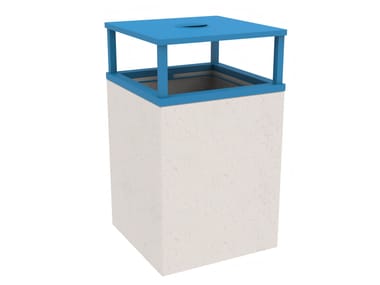 Cement litter bin with lid ATENA