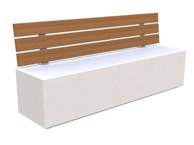 Cement and wood bench with back DIONISIO Lazzari