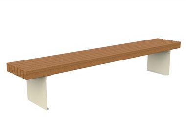 Backless steel and wood bench DOLMEN XL Lazzari