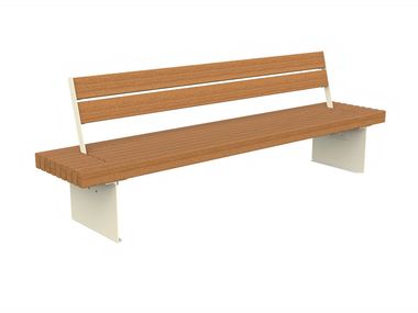 Steel and wood bench with back DOLMEN XL Lazzari