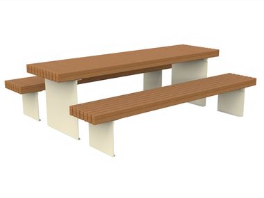 Steel and wood picnic table DOLMEN XL Lazzari