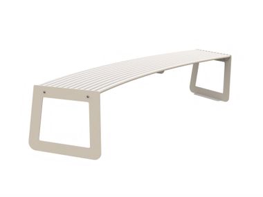 Curved backless steel bench MALAGA Lazzari