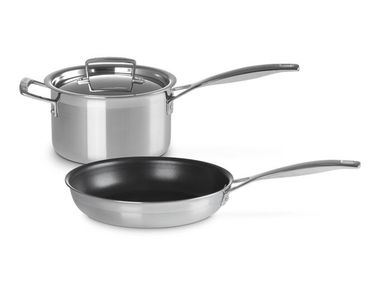 Non-stick stainless steel pan and pot 2-PIECE SET Le Creuset