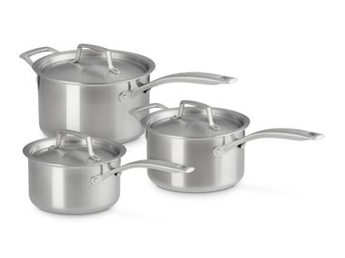Kochgeschirr-Set aus Edelstahl SET OF 3 STAINLESS STEEL SAUCEPANS Le Creuset
