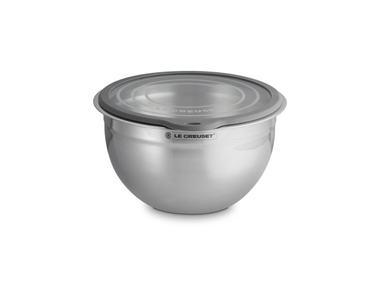 Stainless steel serving bowl BOWL WITH GLASS LID Le Creuset