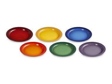 Set of vitrified stoneware plates SET OF 6 FLAT PLATES Le Creuset