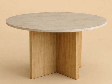 Runder Esstisch aus Travertin HAKATA Lebanto