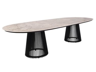 Oval ceramic garden table with light HALO Les Jardins®