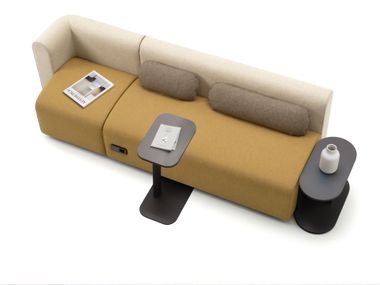 Sofá para hotelaria modular 3 lugares de tecido NOÀ Leyform