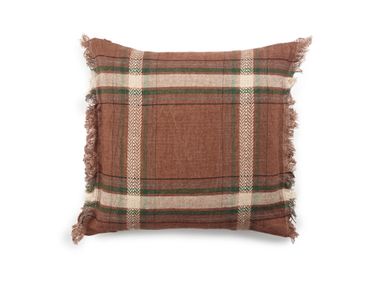 Cuscino a quadri quadrato in lino ROWAN Libeco Home