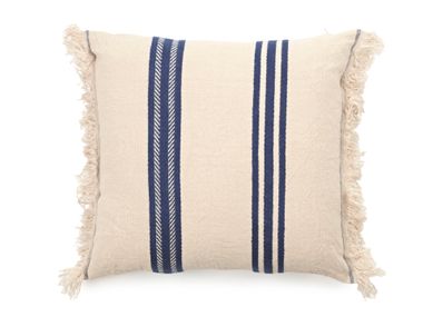 Cuscino quadrato in lino THE INDIGO STRIPE Libeco Home