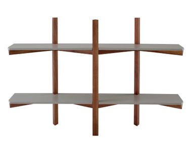 Wall-mounted floating wooden bookcase BIPLAN Ligne Roset