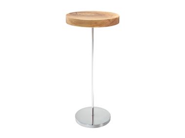 Round walnut high side table CHANTERELLE Ligne Roset