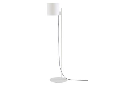 Lampada da terra con base in acciaio e paralume in cotone MAGNET LAMP Ligne Roset