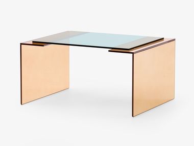 Lacquered glass side table PATCHS Ligne Roset
