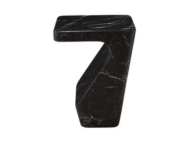 Low rectangular Nero Marquina marble coffee table STUMP Ligne Roset