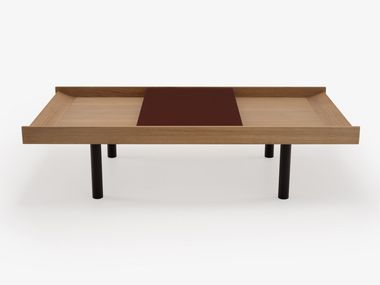 Rectangular wooden coffee table with tray TRAY Ligne Roset