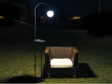 LED metal floor lamp with shelf BUTLER Linea Light Group