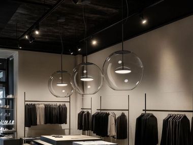Powder coated aluminium pendant lamp CRISTALBOLLA_P Linea Light Group