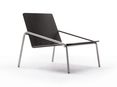 Poltrona in acciaio e legno FILLET Living Divani