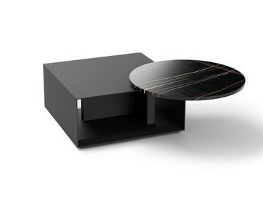 Coffee table with rotating marble top ORBI Living Divani