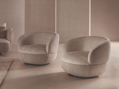 Swivel fabric armchair SOLITAIRE Longhi