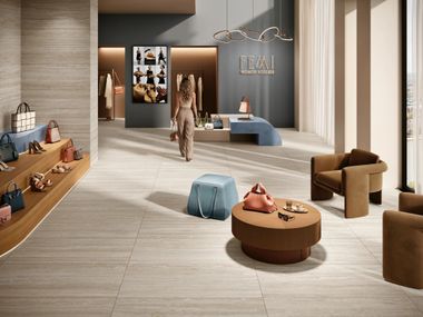 Indoor/outdoor wall/floor tiles with travertine effect VELVET Love Tiles