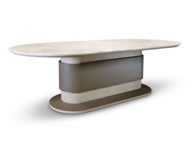 Oval table in ash with marble top BALMORAL ESSENCE Ludovica Mascheroni