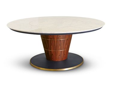 Round table in rosewood with marble top BALMORAL ESSENCE Ludovica Mascheroni