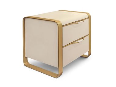 Comodino rettangolare in pelle con cassetti CAPRI Ludovica Mascheroni