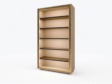 Freestanding open bookcase upholstered in leather DORIAN Ludovica Mascheroni